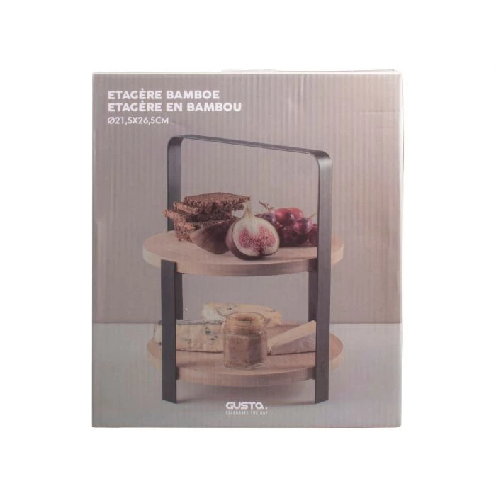 Gusta Etagere / Serveertoren - Bamboe - 27 cm - 2-laags Gusta Etagere / Serveertoren - Bamboe - 27 Cm - 2-laags -Goedkope Keuken Benodigdheden 02130790 h 04