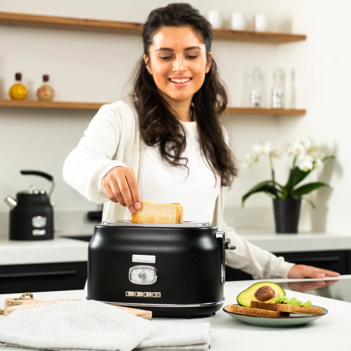 Westinghouse Retro Waterkoker + Broodrooster 2 Sleuven + Staafmixer - Zwart Westinghouse Retro Waterkoker + Broodrooster 2 Sleuven + Staafmixer - Zwart -Goedkope Keuken Benodigdheden