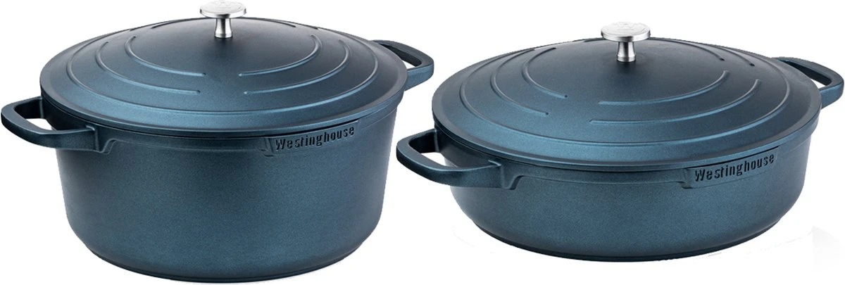 Westinghouse Pannenset Performance (Braadpan + Hapjespan) ø 28 cm - Blauw - Inductie en alle andere warmtebronnen Westinghouse Pannenset Performance (Braadpan + Hapjespan) ø 28 Cm - Blauw - Inductie En Alle Andere Warmtebronnen -Goedkope Keuken Benodigdheden