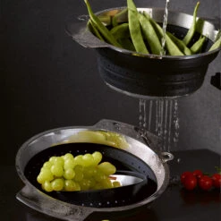 Rosle Vergiet - RVS / Siliconen - ø 24 Cm - Opvouwbaar -Goedkope Keuken Benodigdheden 16124 05 Seiher faltbar schwarz 24cm