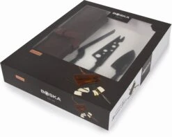Boska Kaasmessenset Monaco+ Zwart - Met Lederen Hoes -Goedkope Keuken Benodigdheden 307089 Cheese Set Monaco Black verpakking