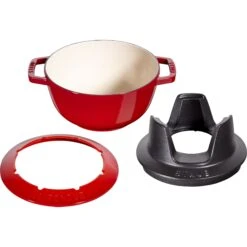 Staub Fondueset Kersenrood - ø 20 Cm / 2.36 Liter -Goedkope Keuken Benodigdheden 40511 975 0 6