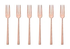 Sambonet Gebaksvorkjes Rock Koper 6 Stuks