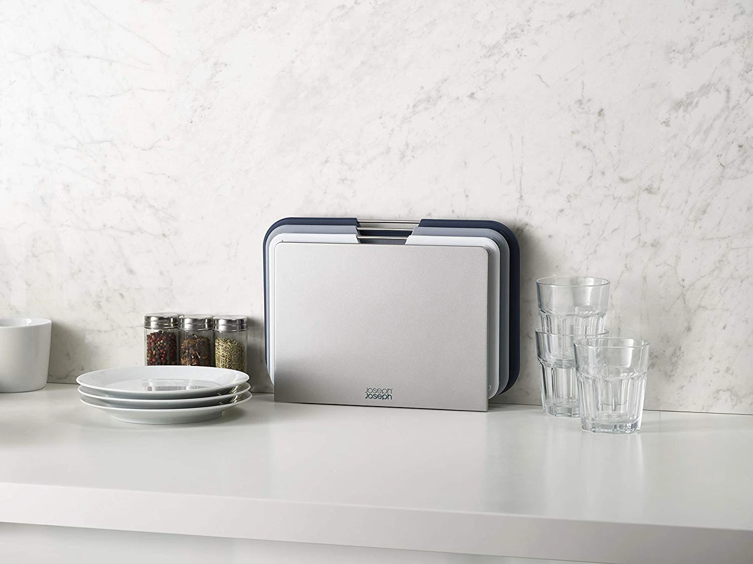 Joseph Joseph 3-delige snijplankenset met houder - Nest Boards - Grijs Joseph Joseph 3-delige Snijplankenset Met Houder - Nest Boards - Grijs -Goedkope Keuken Benodigdheden