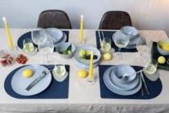 Jay Hill Placemats - Vegan Leer - Grijs / Blauw - Bread - Dubbelzijdig - 44 X 30 Cm - 6 Stuks -Goedkope Keuken Benodigdheden 8 Jay hill servies stripes 11