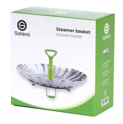 Sareva Stoommandje - RVS - Verstelbaar Van ø 17 - 27 Cm 8 Sareva Stoommandje - RVS - Verstelbaar Van ø 17 - 27 Cm -Goedkope Keuken Benodigdheden 8720364454647 verpakking