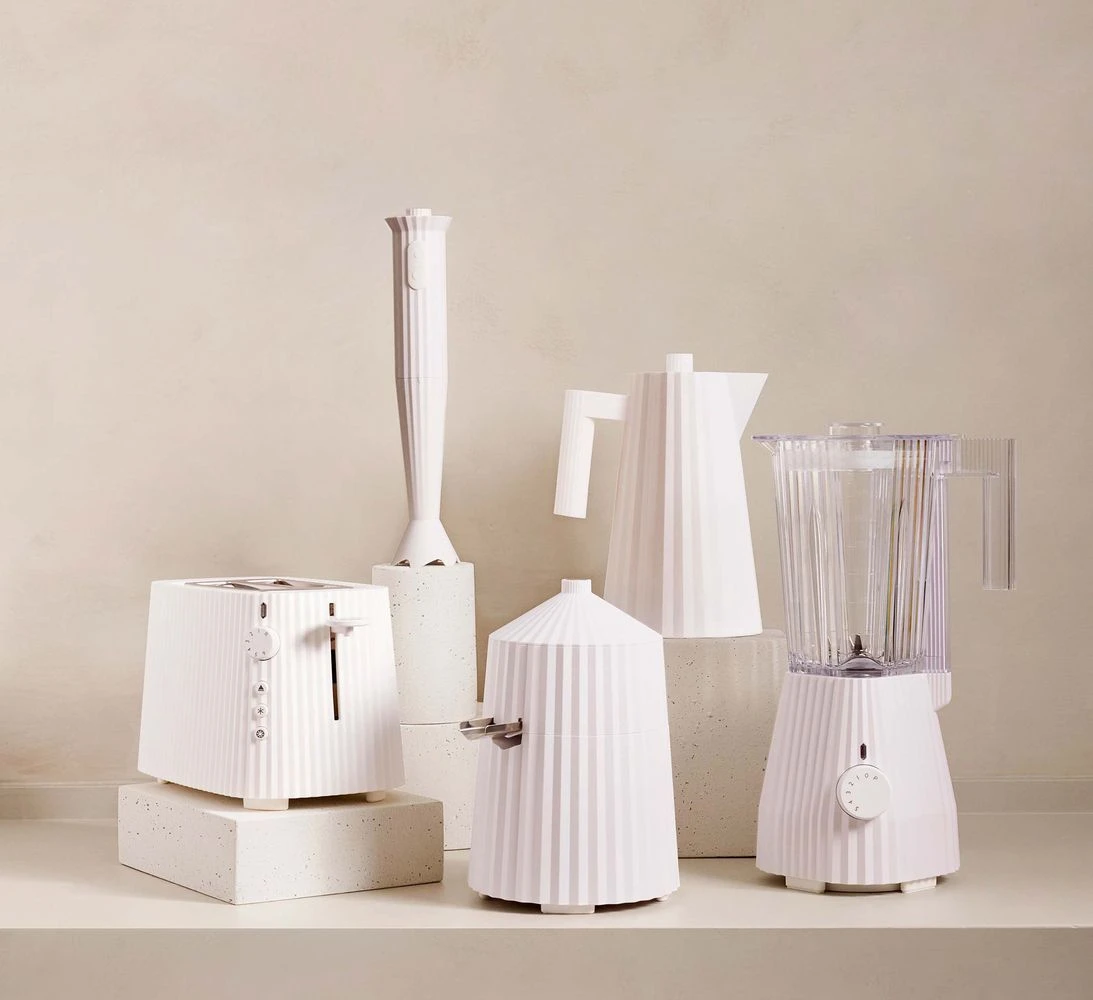 Alessi Broodrooster Plissé + Alessi Tostiklemmen Plissé - Wit - Michele de Lucchi Alessi Broodrooster Plissé + Alessi Tostiklemmen Plissé - Wit - Michele De Lucchi -Goedkope Keuken Benodigdheden Alessi Plisse Wit 1