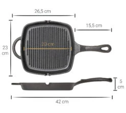 Blackwell Grillpan - Gietijzer - 23 X 23 Cm - Zonder Anti-aanbaklaag -Goedkope Keuken Benodigdheden Asset 34@2x 80