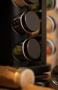 Blackwell Kruidenrek / Kruidencarrousel - Inclusief 12 Kruidenpotjes - Zwart -Goedkope Keuken Benodigdheden COOK4402