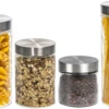 Sareva Voorraadpotten - Glas / RVS Deksel - 4 Delige Set -Goedkope Keuken Benodigdheden Cookinglife Voorraadpotten 4 Delig
