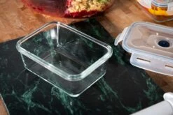 Sareva Vacuum Ovenschalen / Vershoudbakjes - Hittebestendig Glas - 3 Delige Set / 970 Ml + 1.7 Ltr -Goedkope Keuken Benodigdheden Crumble in ovenschaal en vershoudbakjes 6 2
