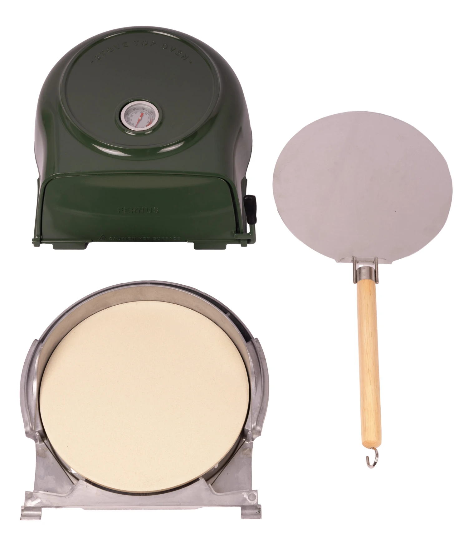 Fernus & Friends Pizza Oven - voor Fornuis - duck green - voor ø 26 cm pizza's Fernus & Friends Pizza Oven - Voor Fornuis - Duck Green - Voor ø 26 Cm Pizza's -Goedkope Keuken Benodigdheden Fernus groen 3 delig 2 scaled