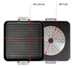 Valira Grillpan Aire Met Handgrepen - 23 X 23 Cm - Standaard Anti-aanbaklaag -Goedkope Keuken Benodigdheden GrillpanMetHandvaten23x23cm.jpg2