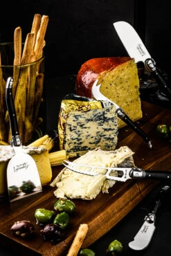 Laguiole Style De Vie Kaasmessen Met Plank Premium Line - Zwart -Goedkope Keuken Benodigdheden Kaas5ZwartPlank 2