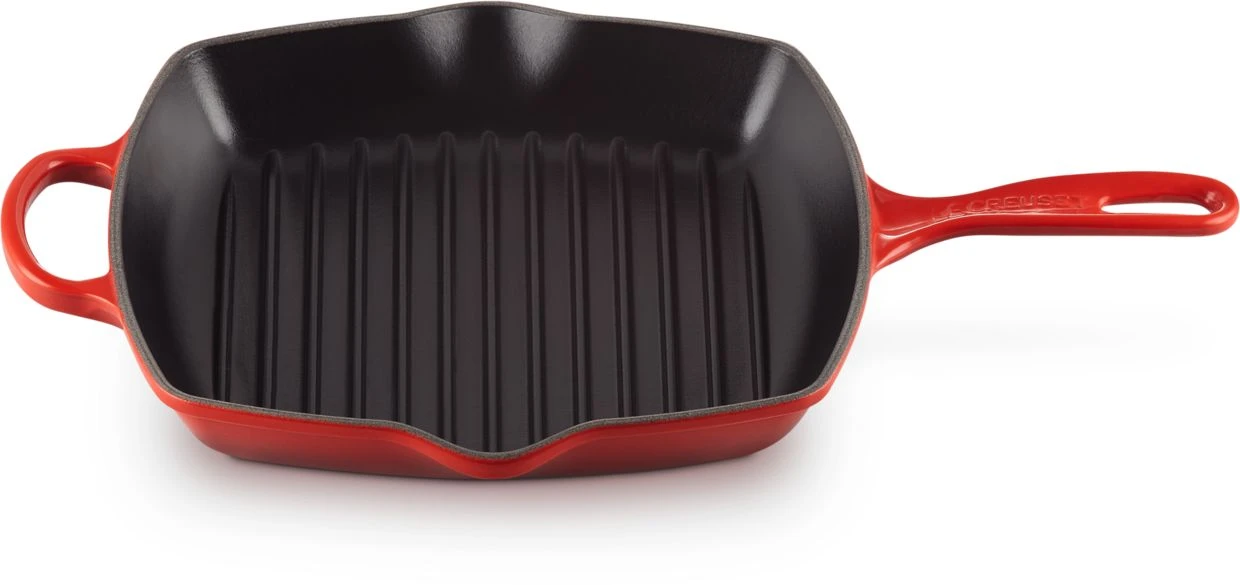 Le Creuset Grillpan Signature - Kersenrood - 26 x 26 cm - geëmailleerde anti-aanbaklaag Le Creuset Grillpan Signature - Kersenrood - 26 X 26 Cm - Geëmailleerde Anti-aanbaklaag -Goedkope Keuken Benodigdheden LC 20200506 HL PS FS 20183260600422 002