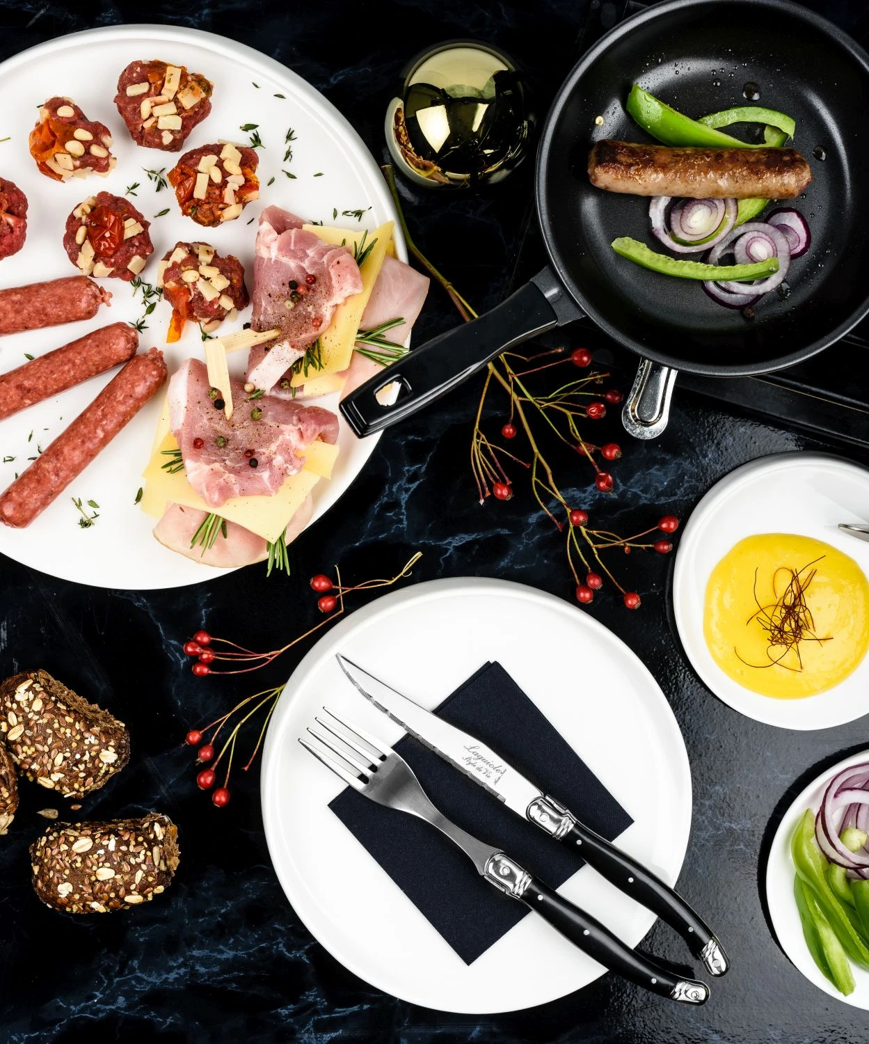 Laguiole Style de Vie Steakmessen Premium Line Zwart 6 Stuks Laguiole Style De Vie Steakmessen Premium Line Zwart 6 Stuks -Goedkope Keuken Benodigdheden Laguiole Premium Line steakmessen 18 mm sf Gr 10