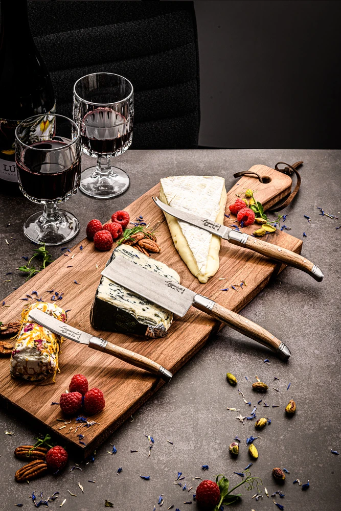 Laguiole Style de Vie Kaasmessen / Kaasmessenset Luxury Line Eikenhout - 3 Stuks Laguiole Style De Vie Kaasmessen / Kaasmessenset Luxury Line Eikenhout - 3 Stuks -Goedkope Keuken Benodigdheden LuxKaasEikStone 5