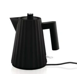 Alessi Waterkoker Plissé - Droogkookbeveiliging - Zwart - Michele De Lucchi - 1 Liter - MDL06/1 B -Goedkope Keuken Benodigdheden MDL06 1 B 1