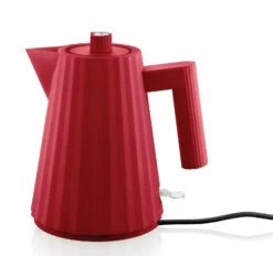 Alessi Waterkoker Plissé - Droogkookbeveiliging - Rood - Michele De Lucchi - 1 Liter - MDL06/1 R -Goedkope Keuken Benodigdheden MDL06 1 R 1