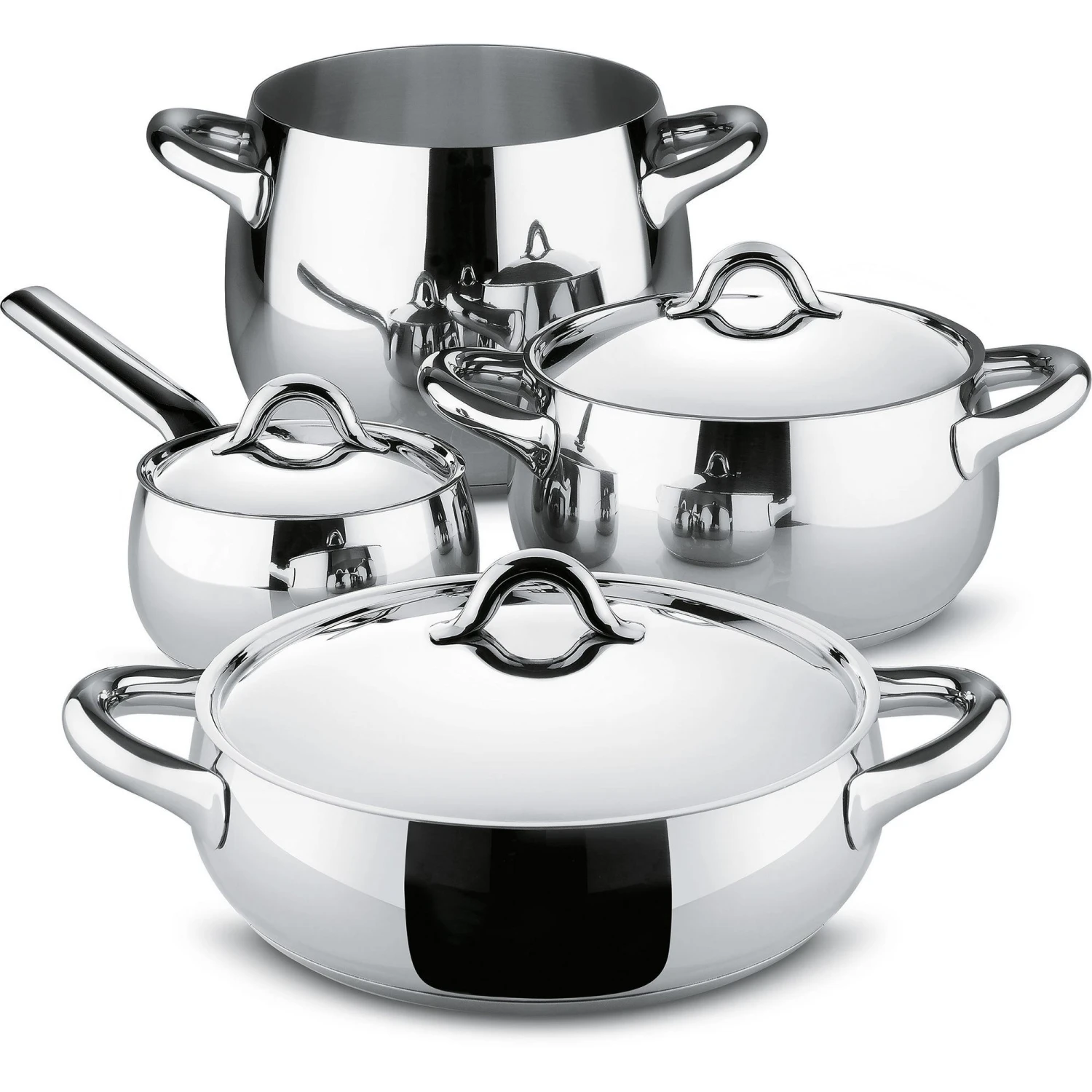 Alessi Pannenset Mami - SG100S7 - 4 delige set - door Stefano Giovannoni Alessi Pannenset Mami - SG100S7 - 4 Delige Set - Door Stefano Giovannoni -Goedkope Keuken Benodigdheden SG100S7 01 alessi mami aanbieding
