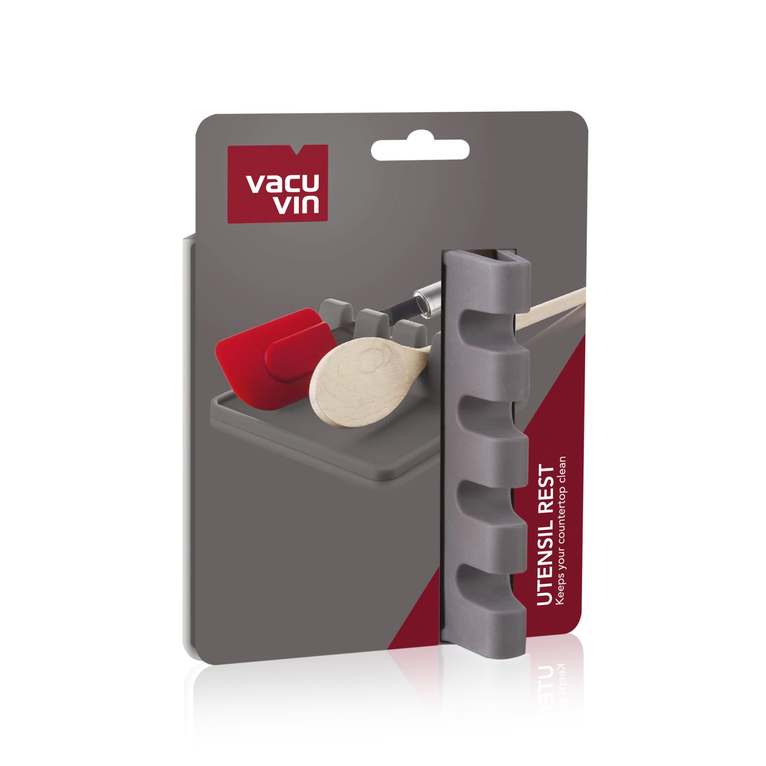 Vacu Vin Lepelhouder - Grijs Vacu Vin Lepelhouder - Grijs -Goedkope Keuken Benodigdheden UtensilRest Grey Packshot VV9
