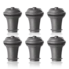 Vacu Vin Wijnstopper Vacuum Wine Stopper - Grijs - 6 Stuks -Goedkope Keuken Benodigdheden VacuumWineStoppers SetOf6