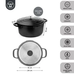 Westinghouse Braadpan Performance - Blissful Black - ø 28 Cm / 6.7 Liter -Goedkope Keuken Benodigdheden WCCC0095024BK 3 1