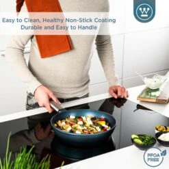 Westinghouse Koekenpan Performance - Bravery Blue - ø 24 Cm - Standaard Anti-aanbaklaag -Goedkope Keuken Benodigdheden WCFP0095024BL 4