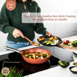 Westinghouse Koekenpan Performance - Rebel Red - ø 28 Cm - Standaard Anti-aanbaklaag -Goedkope Keuken Benodigdheden WCFP0095024OR 4 1