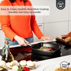 Westinghouse Grillpan Performance - Blissful Black - 28 X 28 Cm - Standaard Anti-aanbaklaag -Goedkope Keuken Benodigdheden WCFP0095G28BK 4
