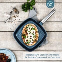 Westinghouse Grillpan Performance - Bravery Blue - 28 X 28 Cm - Standaard Anti-aanbaklaag -Goedkope Keuken Benodigdheden WCFP0095G28BL 2