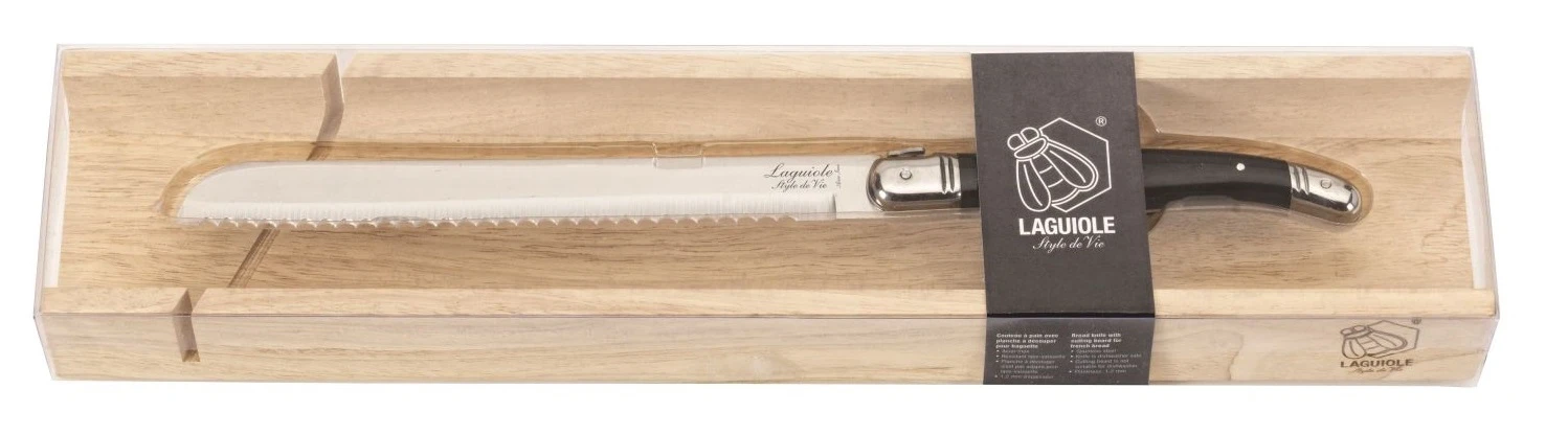 Laguiole Style De Vie Broodmes Zwart Met Stokbroodplank Laguiole Style De Vie Broodmes Zwart Met Stokbroodplank -Goedkope Keuken Benodigdheden broodmes met stokbroodplank zwart gr 2