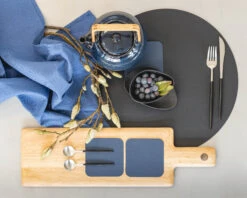 Jay Hill Onderzetters - Vegan Leer - Grijs / Blauw - Dubbelzijdig - 10 X 10 Cm - 6 Stuks -Goedkope Keuken Benodigdheden placemat 7 2