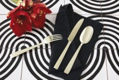 Sambonet Bestekset Flat - Champagne - 24 Delig / 6 Personen -Goedkope Keuken Benodigdheden sambonet bestekset flat champagne sfeer2