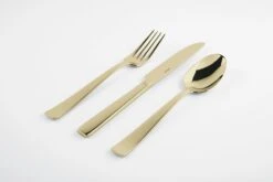 Sambonet Bestekset Flat - Champagne - 24 Delig / 6 Personen -Goedkope Keuken Benodigdheden sambonet bestekset flat champagne sfeer4