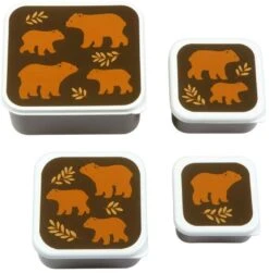 A Little Lovely Company Lunchset - Beren -Goedkope Keuken Benodigdheden sbsebe43 lr 1 lunch snack box set bears