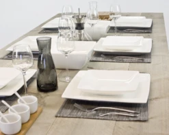 BonBistro Serviesset Yong Squito - Wit - 12-delig / 4 Personen -Goedkope Keuken Benodigdheden sfeer tafel steigerhout 1